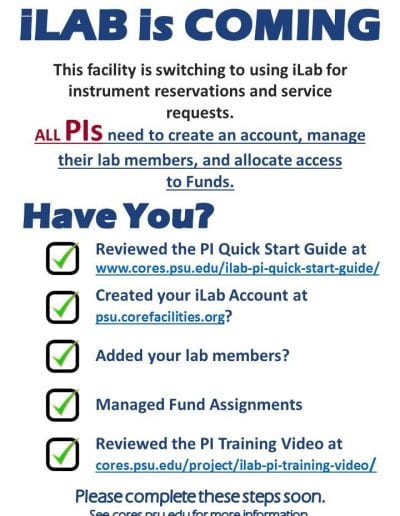 Checklist for the iLab PI